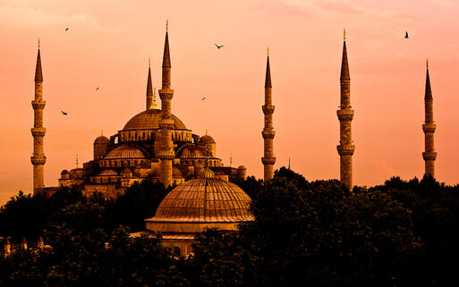 Blaue Moschee bei Sonnenuntergang © Jeremy Reddington / Shutterstock.com