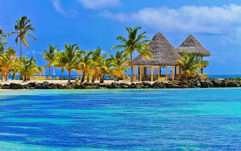Strand von Punta Cana mit Palmen © Cedric Weber / Shutterstock.com