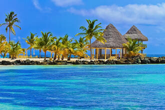 Strand von Punta Cana mit Palmen © Cedric Weber / Shutterstock.com